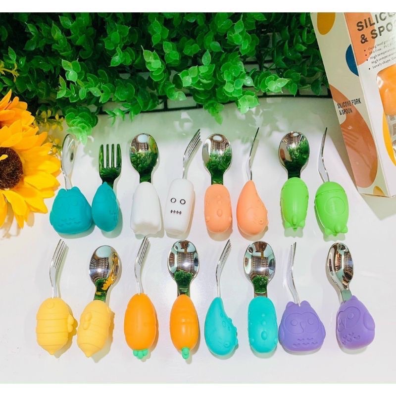 Bộ thìa muỗng ăn dặm inox cao cấp Baby About Hàn Quốc