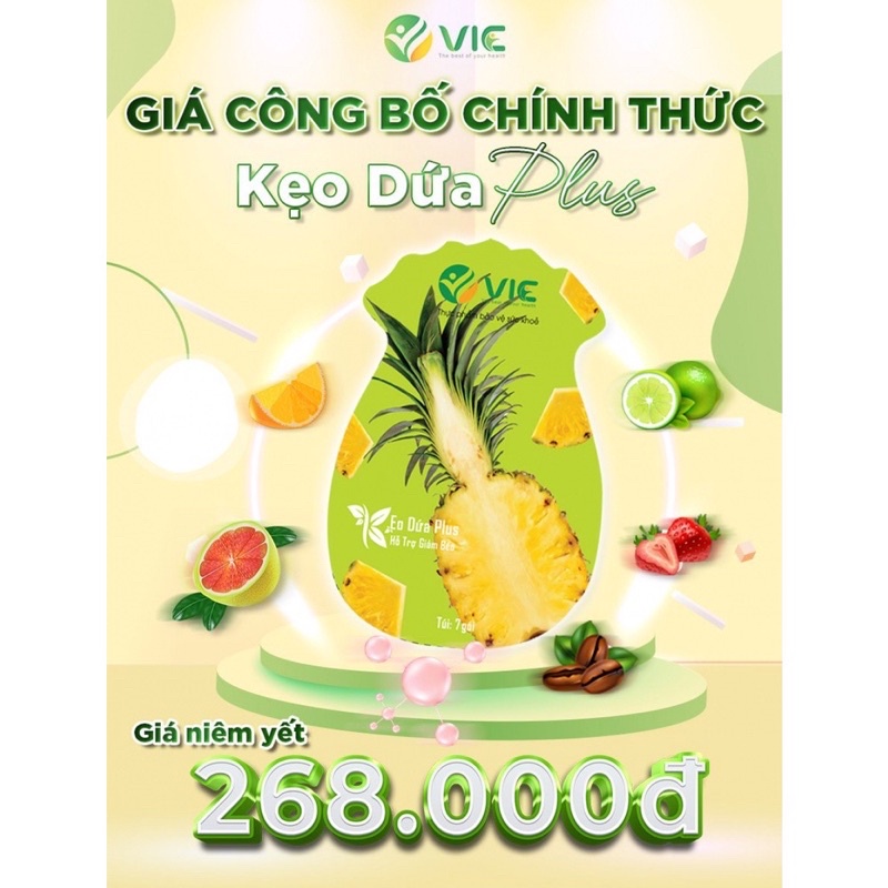 Kẹo dứa giảm cân túi 7 viên mẫu mới plus