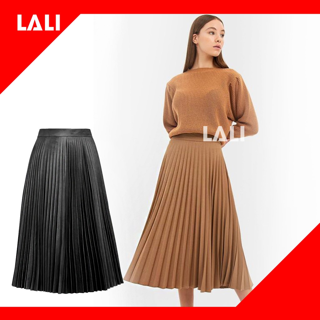 [Mã FADIRECT20 giảm 20K đơn 99K] Chân váy midi xếp ly lưng thun, váy chữ A xếp ly | BigBuy360 - bigbuy360.vn
