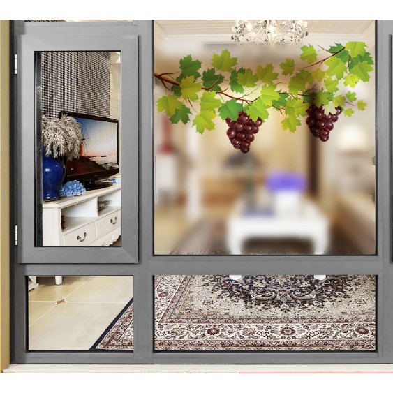 Decal trang trí kính cao cấp mẫu Cây Nho (60cm x 58cm)