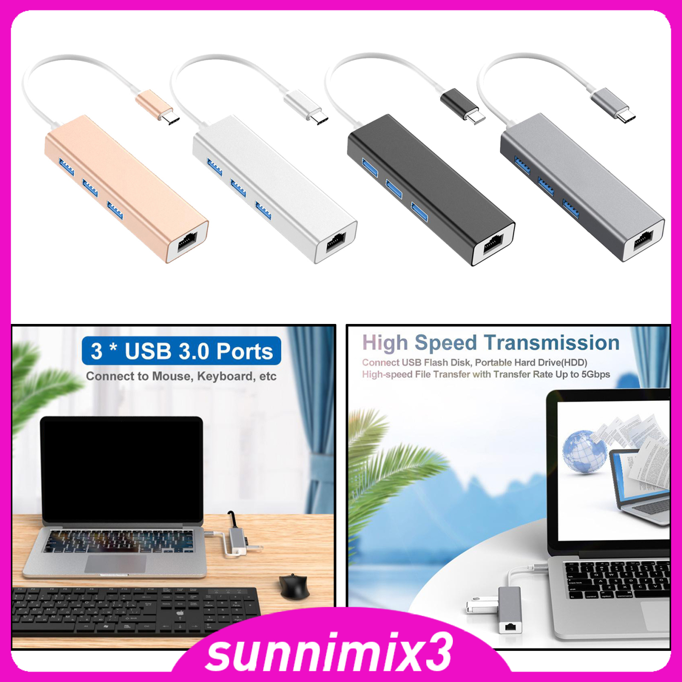 Bộ Chuyển Đổi Usb C Sang Ethernet Lan Rj45 Màu Bạc | BigBuy360 - bigbuy360.vn