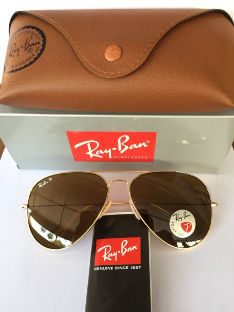 Mắt kính nam nữ Rayban P màu trà avatar mắt polazoid chuẩn auth