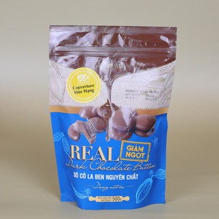 Socola Real Đen Nguyên Chất Dạng Nút Áo 58% Cacao Talk 500gr- THỜI TIẾT NÓNG LÀM SOCOLA CHẢY, QUÝ KHÁCH CÂN NHẮC KHI MUA