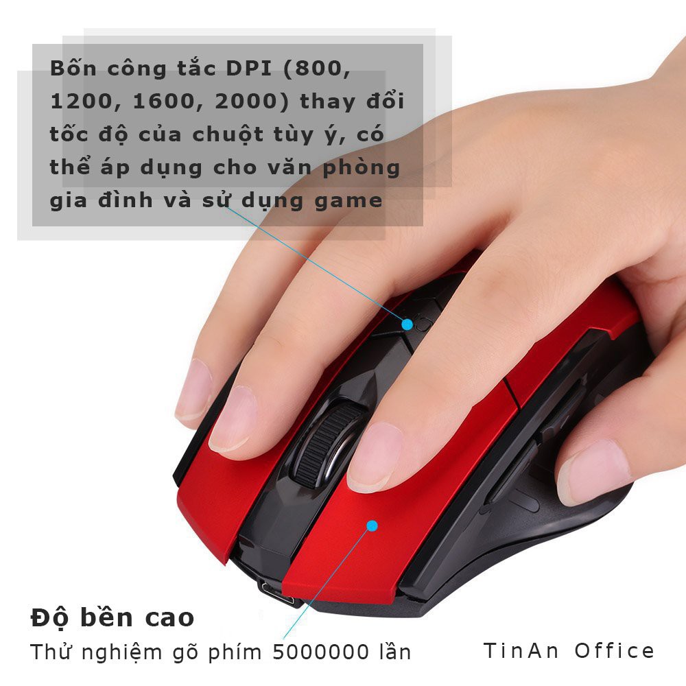 [2.4G+Bluetooth] Chuột Sạc Inphic Không Dây PM6 2,4 GHz/Bluetooth  Điều Chỉnh DPI 2000, Sử Dụng Chơi Game, Văn Phòng