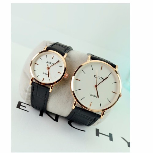 Đồng hồ đôi thời trang KEVIN chính hãng PO-150M4, dây da trắng|mặt tròn| máy quartz
