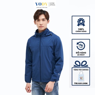 Áo Khoác Gió Nam YODY Chống Bụi Chống Nước Hai Lớp Có Mũ Kiểu Dáng Thể Thao Phối Lưng AKM4027