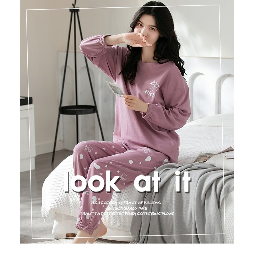 Đồ mặc nhà nữ thu đông chất cotton mịn đẹp - MH5109