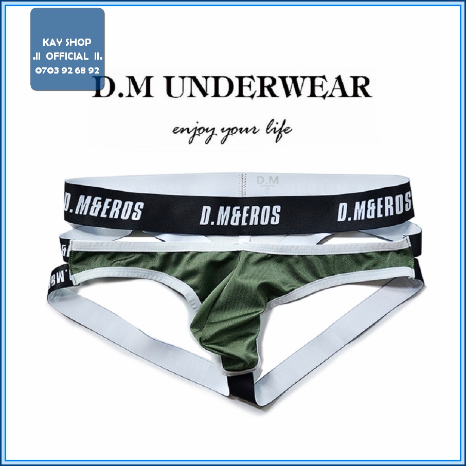 Quần lót nam jockstrap sexy DM dây co dãn ôm mông - Quần sịp nam quyến rũ khoe mông căng dây chéo