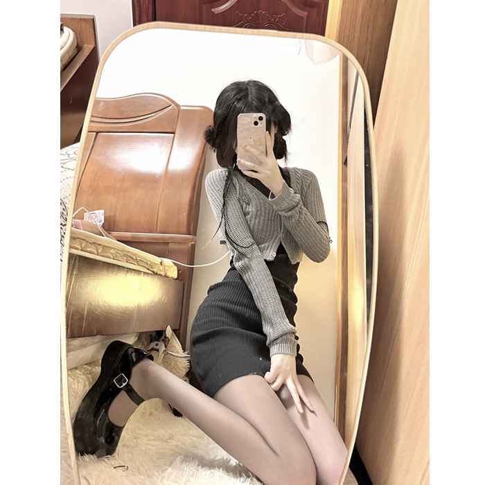 Áo Khoác Len Dệt Kim Ngắn Ôm Hông Phong Cách Trung Hoa Mới Mùa Thu Dành Cho Bạn Gái