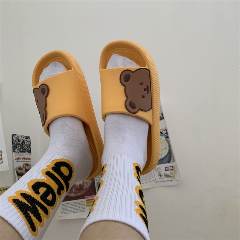 JY409- C3 GẤU NGANG- Dép bánh mì GẤU NGANG  đế dúc liền dễ thương nam nữ đầy màu sắc cực xinh, dép cặp đôi nam nữ