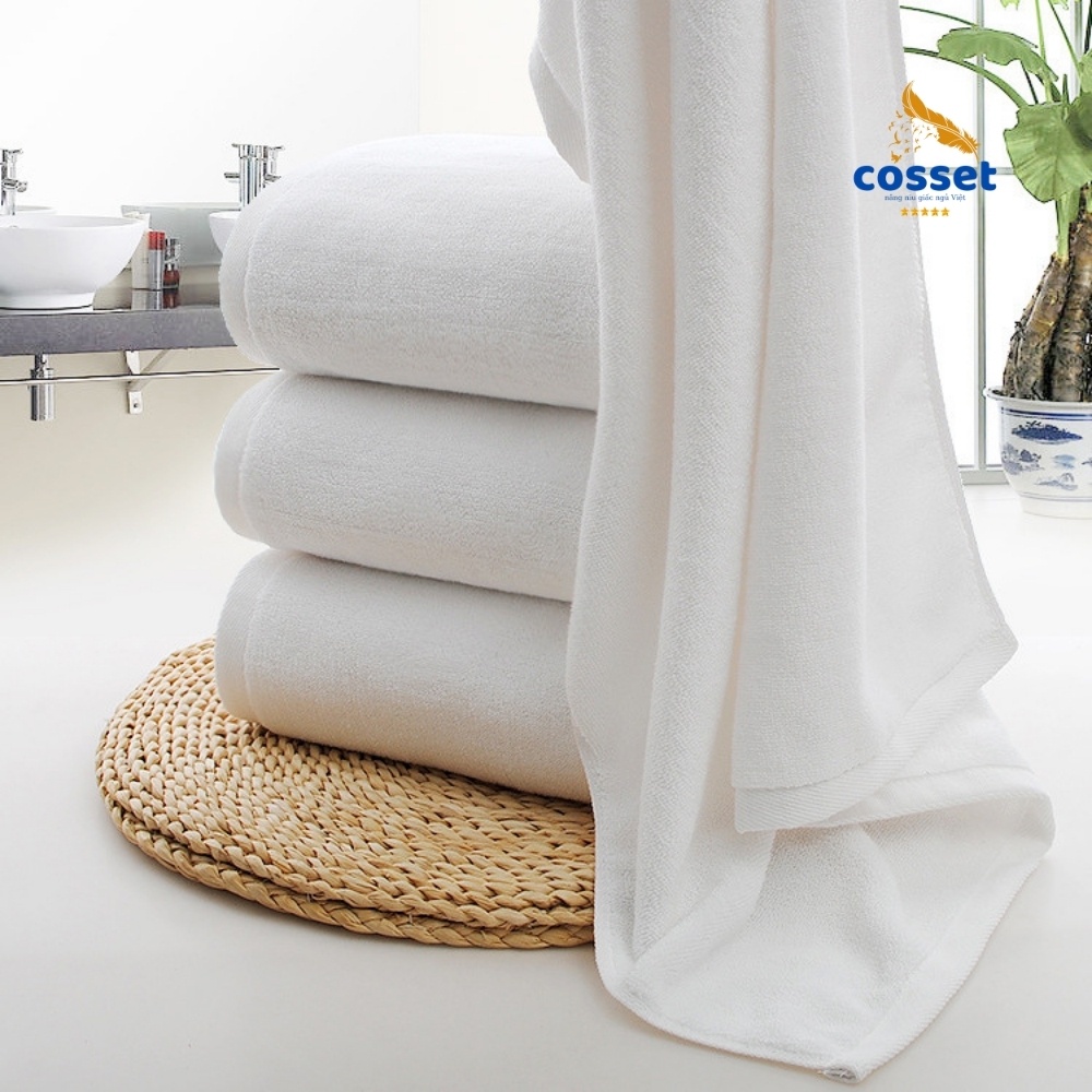 Khăn Tắm Khách Sạn COSSET – Cotton 100% - Sợi se đôi cao cấp - Thấm hút cực tốt - Kích thước 70 x 140 cm quấn quanh