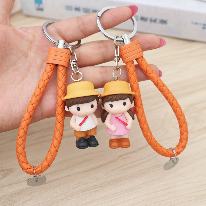 Cặp móc khóa hình cặp đôi kiểu hoạt hình dễ thương