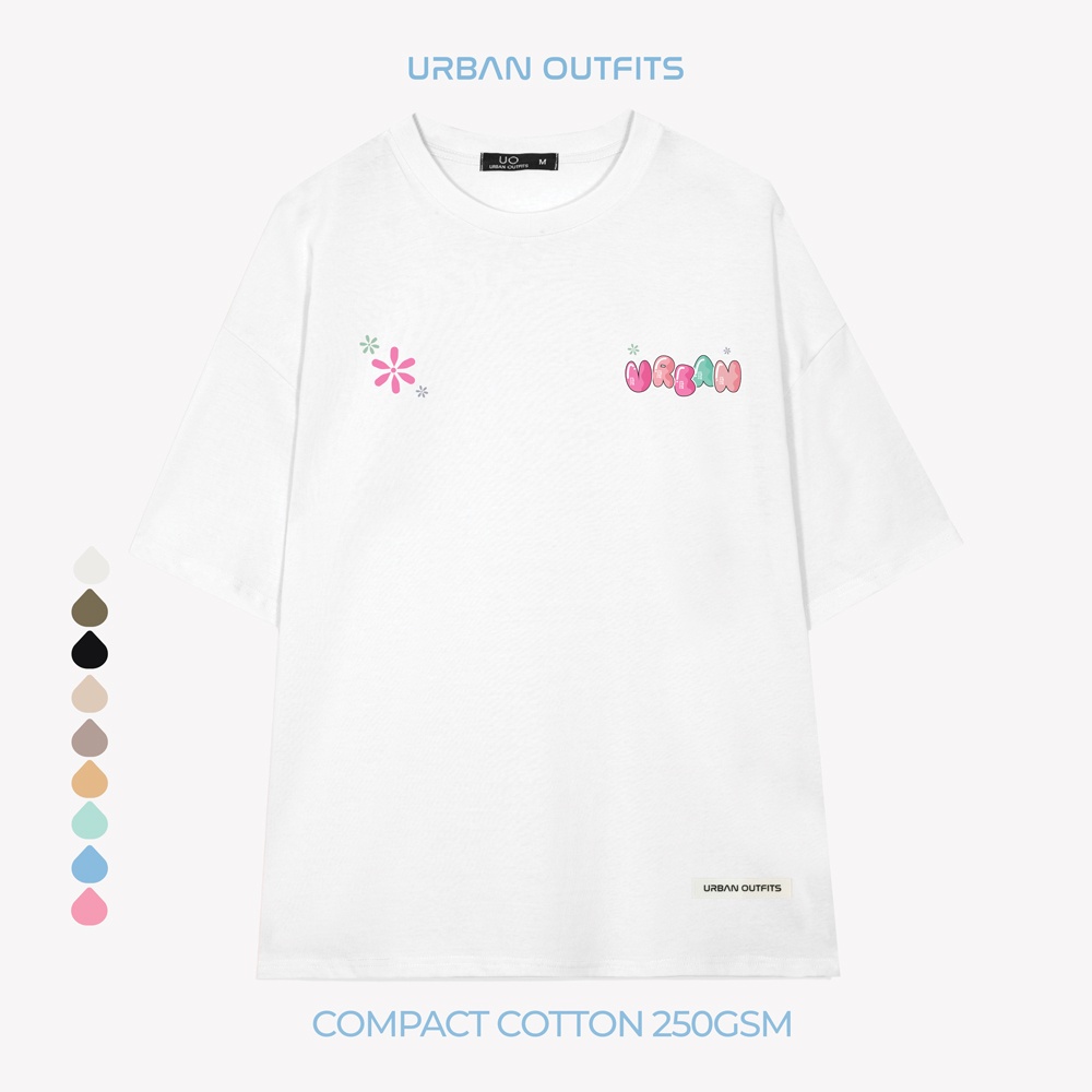 Áo Thun Tay Lỡ Form Rộng URBAN OUTFITS  ATO117 Local Brand In HOA URBAN ver 2.0 Chất Vải 100% Compact Cotton 250GSM Dầy