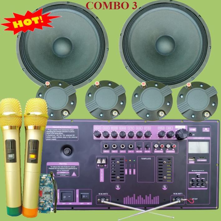 Bộ mạch loa kéo Reverb chống hú 4 tấc đôi công suất lớn