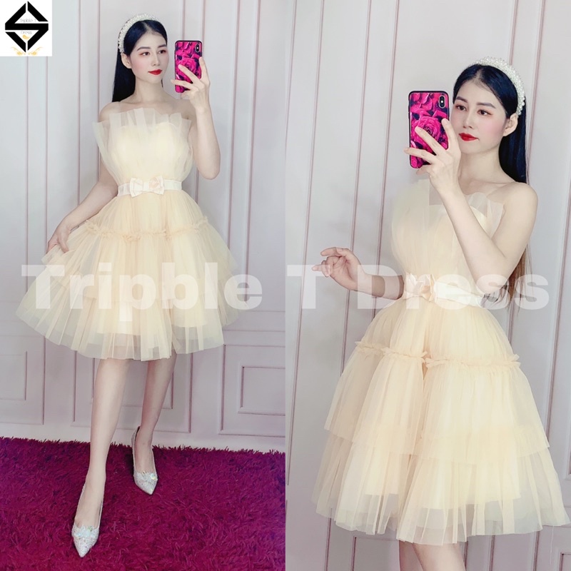 Đầm cúp xoè dún tầng siêu xinh TRIPBLE T DRESS -Size M/L - MS275V