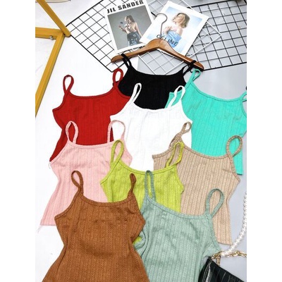 Áo 2 Dây Viền Gân Thừng - Đa Dạng Màu Sắc