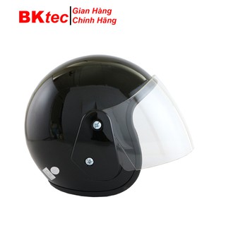 Mũ bảo hiểm 3/4 đầu có kính chính hãng BKtec, mũ bảo hiểm che tai có kính, nón bảo hiểm cao cấp