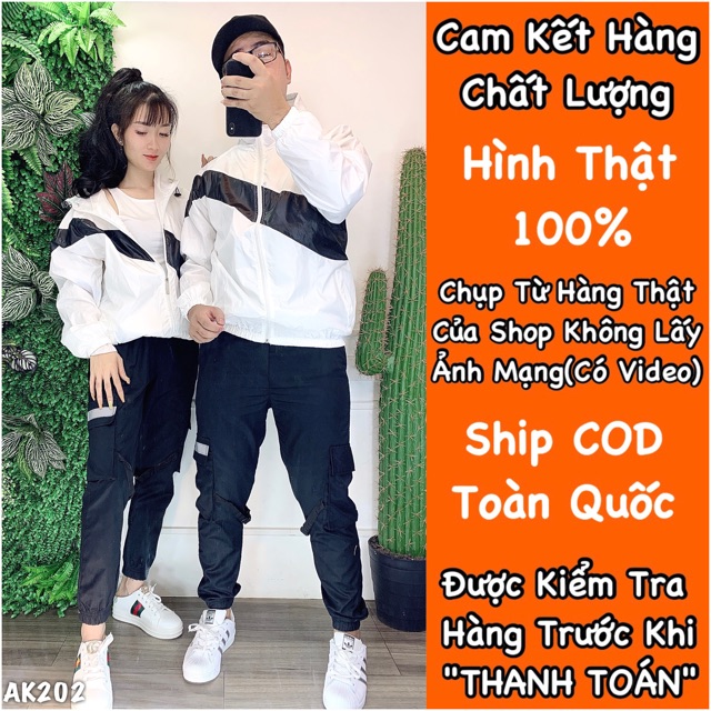 Áo Khoác Dù Cặp Hàng Quảng Châu 2 Lớp Chất Siêu Đẹp Form Rộng Unisex Khoác Gió Nam Nữ in NlCE TRẮNG - AK2202