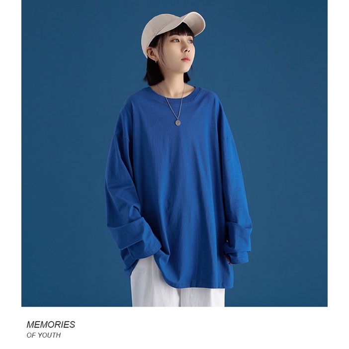 Áo thun trơn tay dài form dáng unisex cho nam nữ giá rẻ