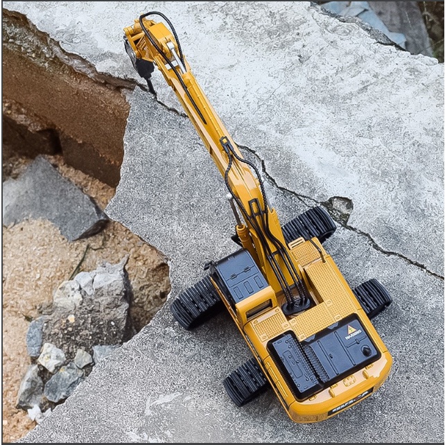 Mô hình xe khoan đất đồ chơi xe phá bê tông HUINA