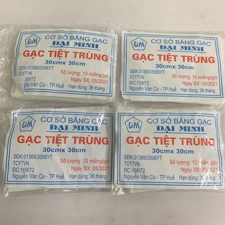 Combo 10 gói gạc tiệt trùng đại minh 30cmx30cm