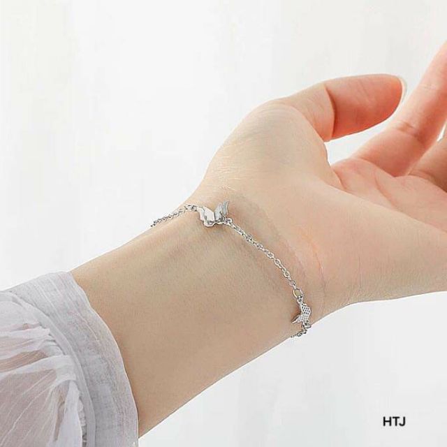 Lắc tay bướm bạc 925