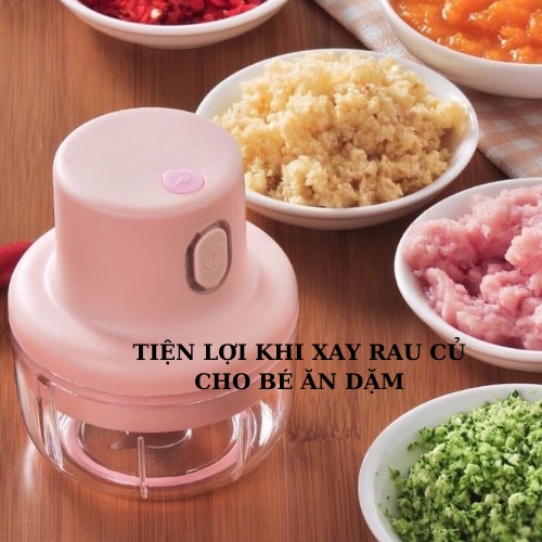 [RẺ VÔ ĐỊCH] Máy Xay Mini, Máy xay tỏi ớt thịt rau củ quả kiêm máy xay Sinh Tố mini cầm tay Dung Tích 250ml