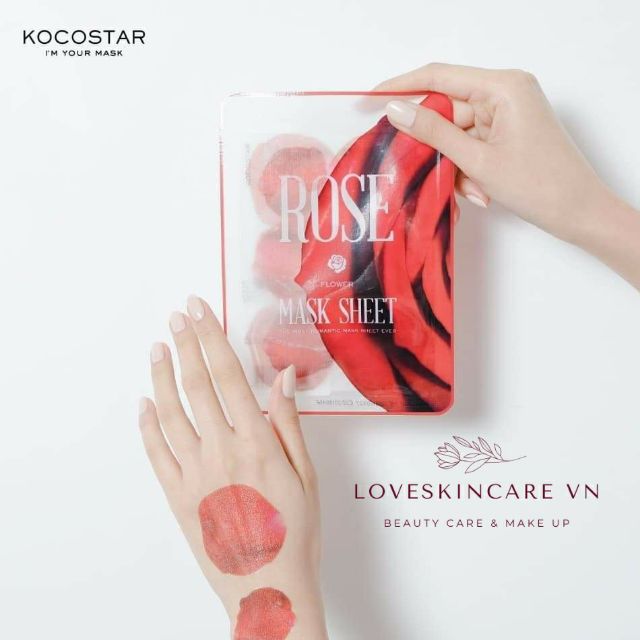 (GRAB / NOWSHIP) (Date 19-08-2022) Mặt Nạ Lát Hoa Hồng KOCOSTAR’s Rose Flower Mask Sheet