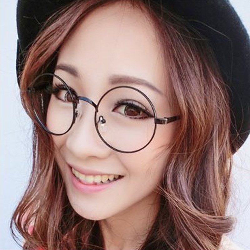【0-500°Mắt kính cận cận chống bức xạ hình tròn 100 cho nữ°1