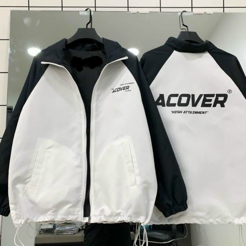 Áo Khoác Dù Nam Hai Lớp Lót Dù In Chữ ACOVER Lưng Có Dây Khóa Kéo Form Rộng Mặc Chắn Gió Che Nắng Thoải Mái [NEW UNISEX]