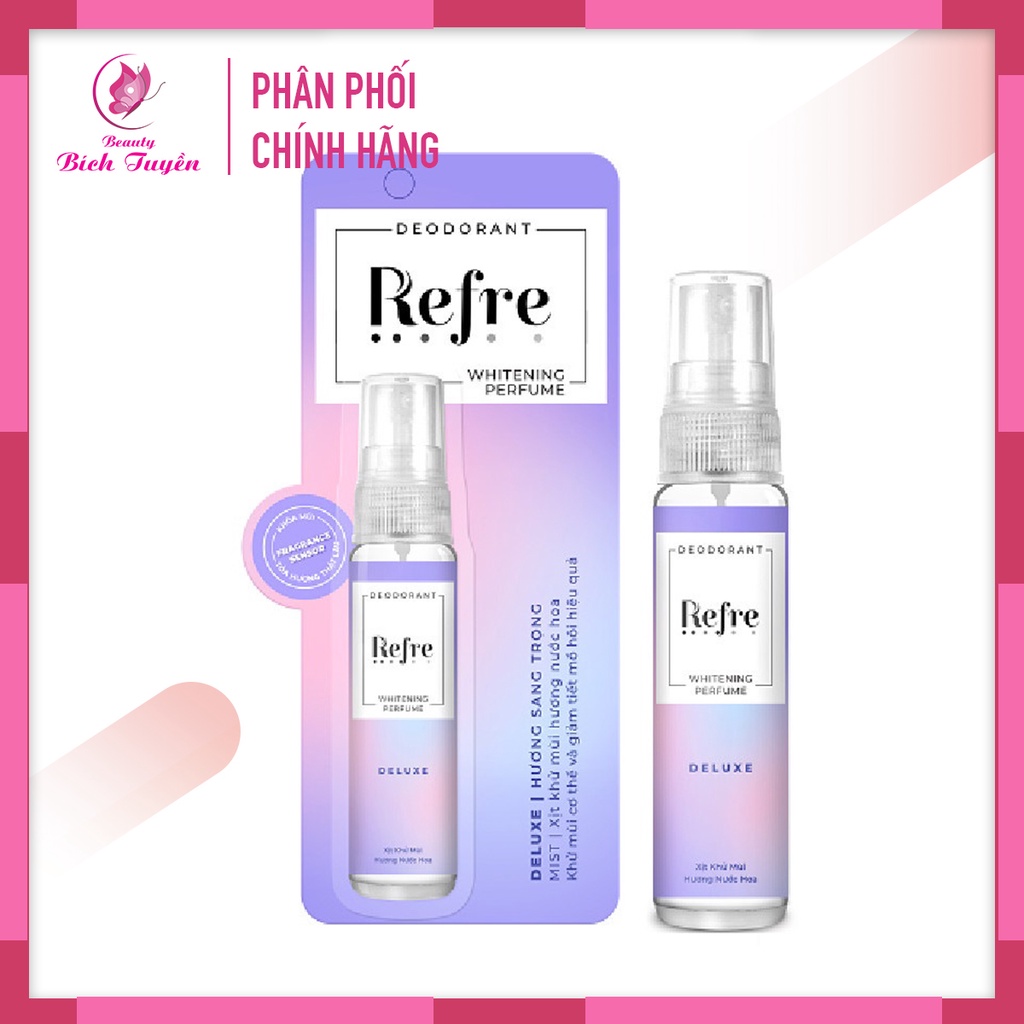 Xịt khử mùi hương nước hoa - Refre Whitening Perfume Xịt khử mùi dưỡng trắng hương nước hoa Refre 30ml/chai-toàn thân