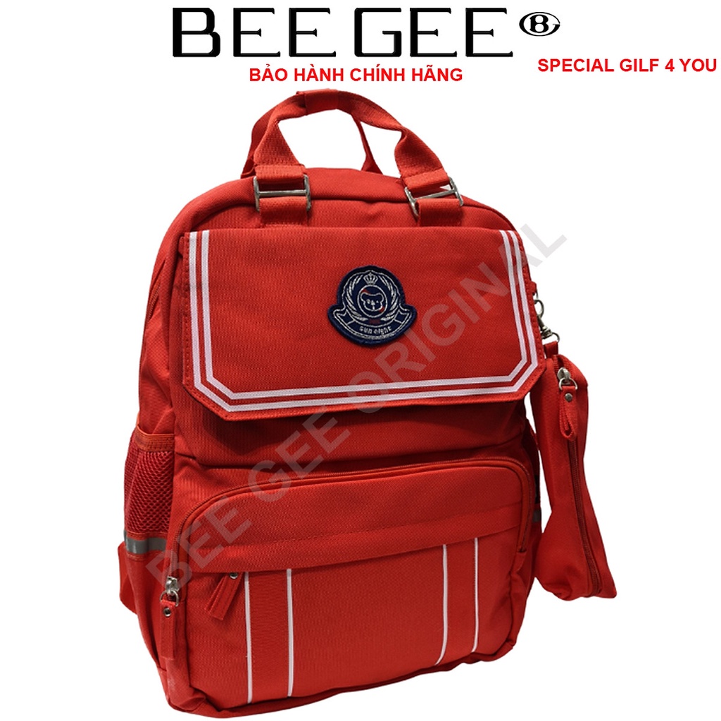 Balo trẻ em hàng cao cấp Siêu nhẹ- cho bé trai, bé gái đi học cấp 1  BEEGEE HS1011-Màu Đỏ B