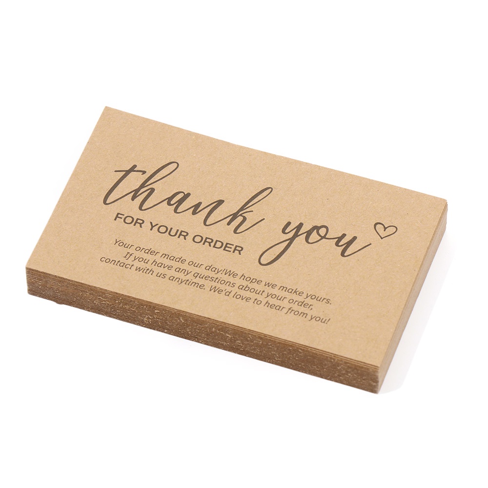 Bộ 30 thẻ giấy kraft in chữ Thank you for your order dùng để đóng gói hàng