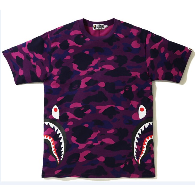 New Bape Shark Camouflage T shirt Men Women High Quality Casual Short sleeve t-shirt