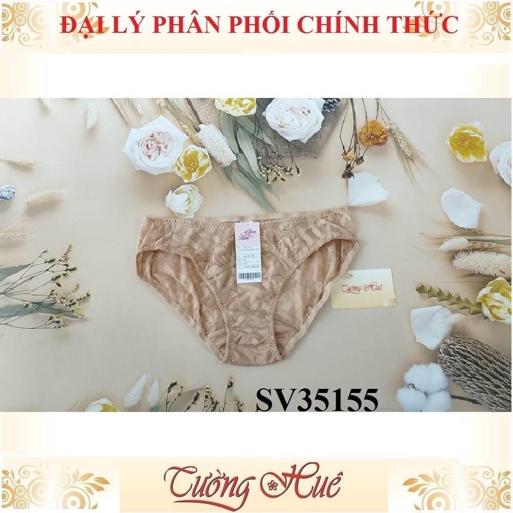 Quần lót nữ Bon Bon SV35155 ren thêu, lưng vừa.