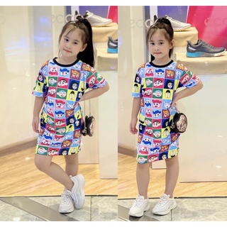 [11-22kg] Đầm suông thun lạnh bé gái