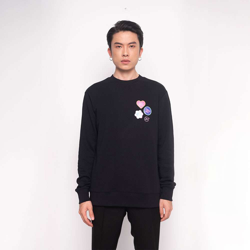 Áo Nỉ Unisex Dài tay 21ST URBAN She's Mine Đen