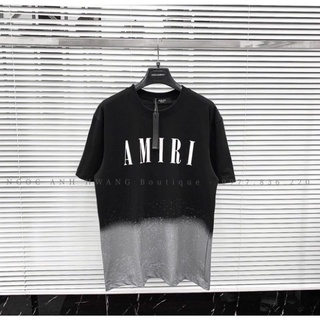 Áo phông loang màu xám đen amiri tay lỡ unisex T
