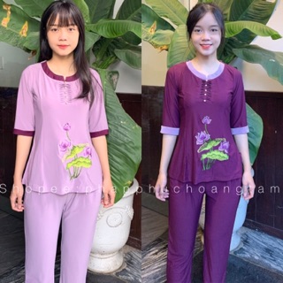 ĐỒ LAM ĐI CHÙA # THUN PHỐI THÊU SEN