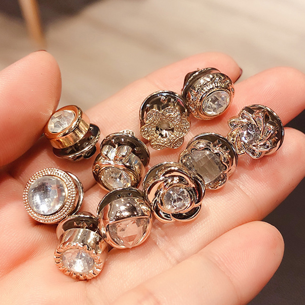 Set 10 Khuy Măng Sét Ngọc Trai Thời Trang Hàn Quốc Cho Nam Nữ