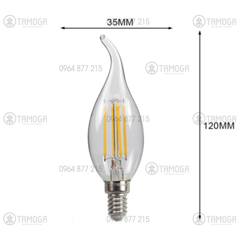 Bóng đèn Led Edison nến râu ánh sáng vàng 4W BD 6004