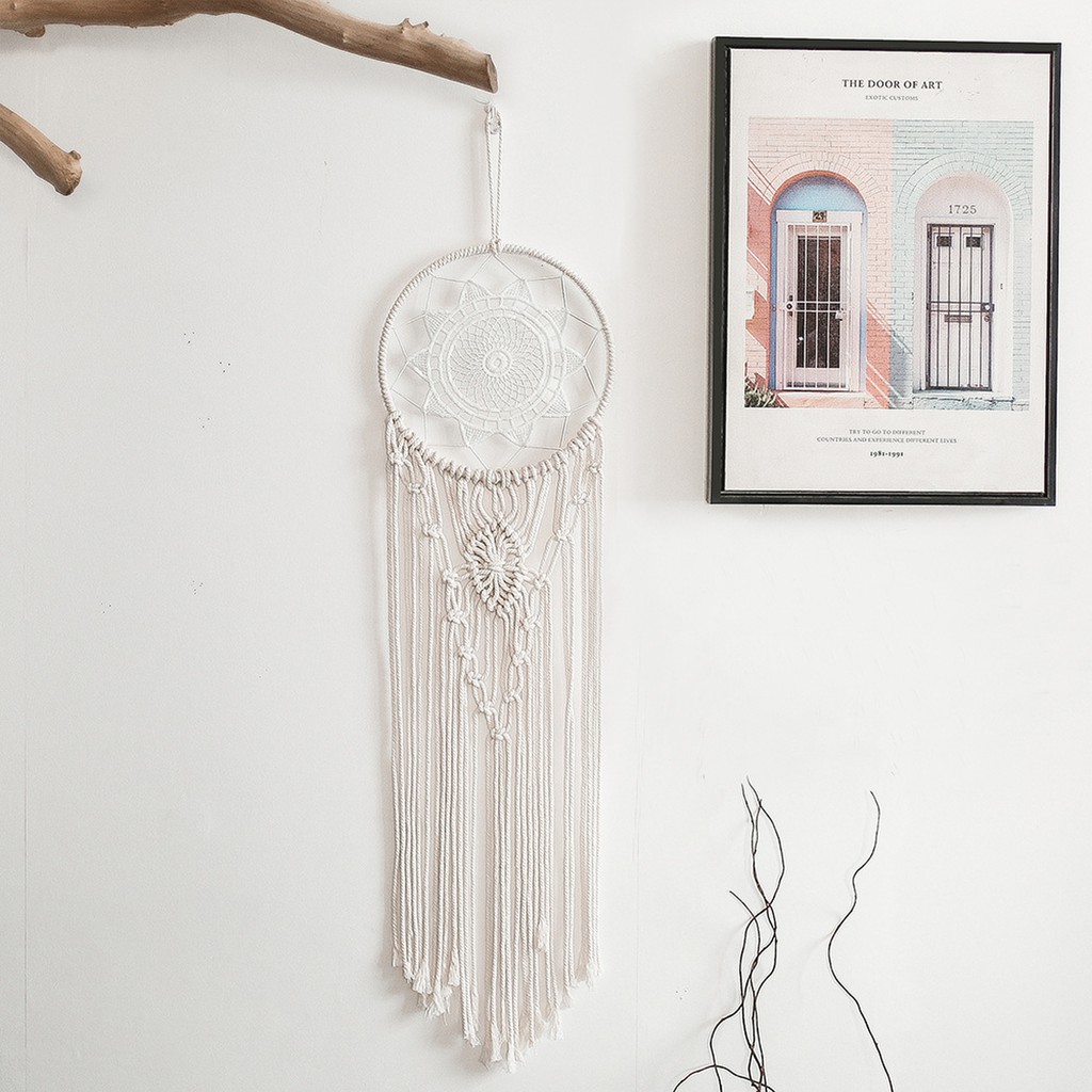 (Mẫu 11) Macrame Dreamcatcher Trang Trí , Lưới Bắt Giấc Mơ Xinh Xắn