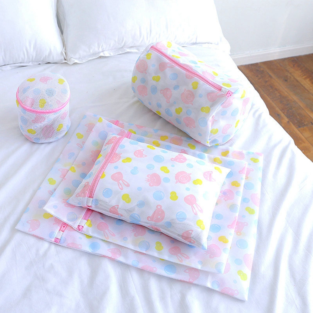 Túi lưới giặt đồ lót quần áo trong máy giặt khóa kéo 6 kích thước tùy chọn