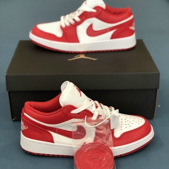 Giày Jordan 1 low đỏ trắng cổ thấp bản cao cấp 1-1 trung full phụ kiện