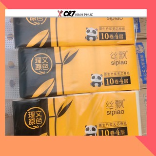⛔HÀNG LOẠI 1⛔BỊCH 10 CUỘN GIẤY VỆ SINH GẤU TRÚC SIPIAO 88006