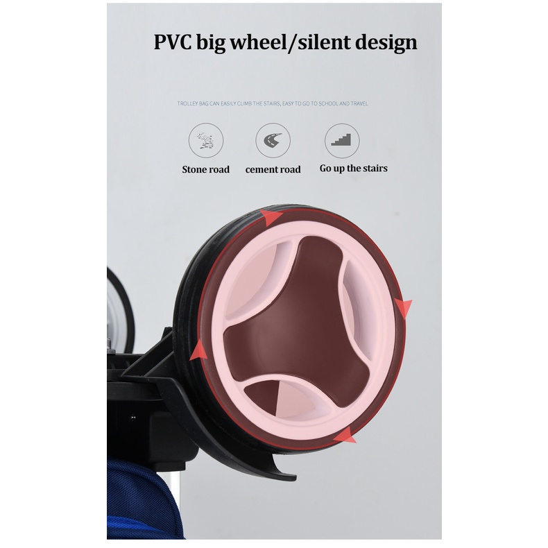 Balo kiểu xe đẩy YAZHOULONG giúp giảm gánh nặng có thể leo cầu thang tiện lợi cho học sinh tiểu học