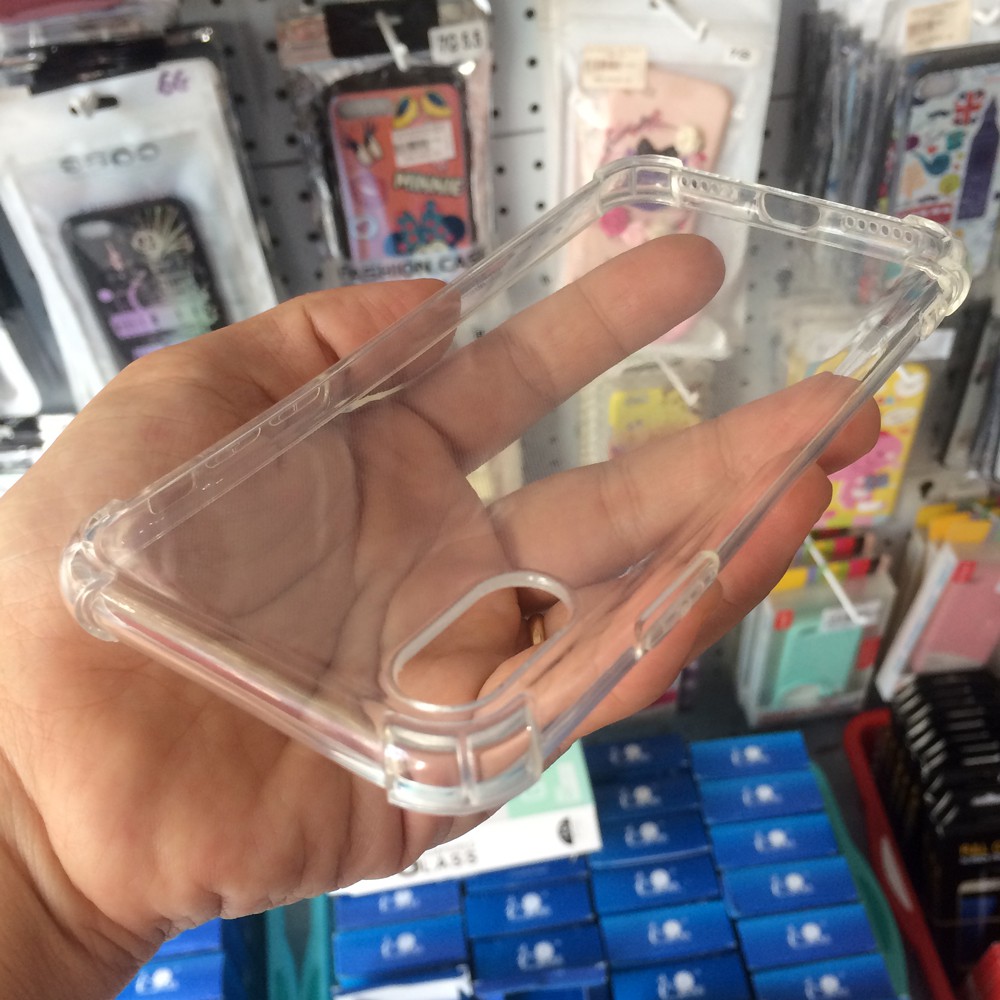 Ốp lưng chống sốc gờ cao 4 góc màu trong cho iPhone X/XS 5.8