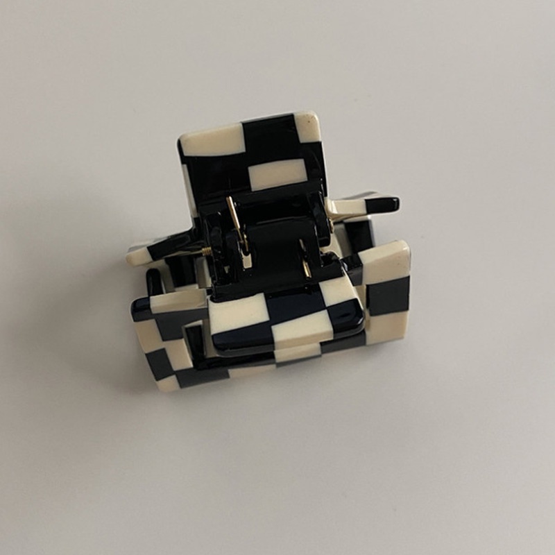 Kẹp Tóc Họa Tiết Sọc Caro Trắng Đen Thời Trang Cho Nữ