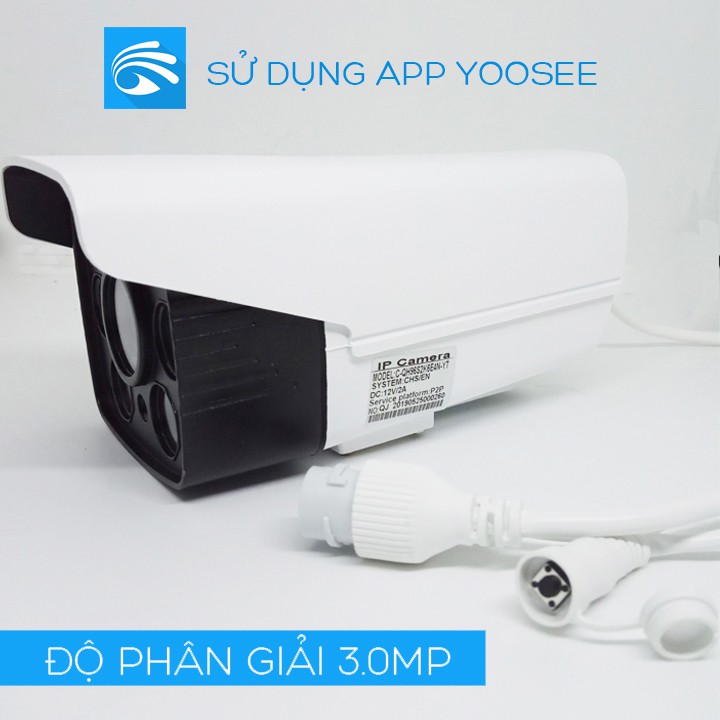 Camera Wifi IP Ngoài trời chống nước X5950 dùng app Yoosee 3.0mp chống nước ống kính xoay được (Ban đêm có màu)