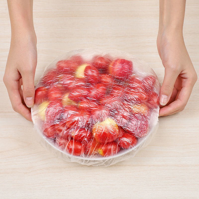 Sét 500 túi màng bọc thực phẩm, mũ chùm đầu hình gấu có chun co dãn tiện lợi, mũ chùm đầu nhà tắm